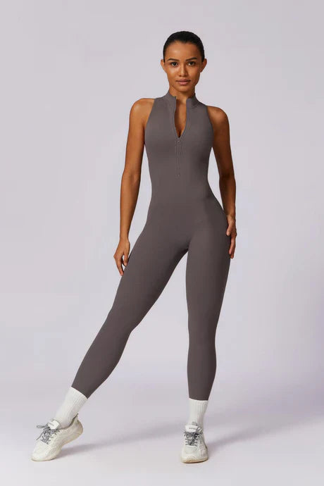 Mahina – High-neck zip – Essential activewear suit-Apparel & Accessories > Clothing > One-Pieces & Rompers > Yoga Jumpsuits-Cíelo Fióra Atelier