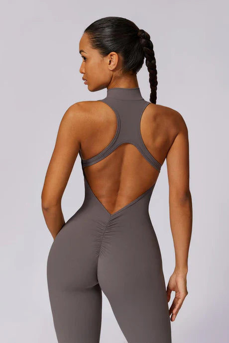 Mahina – High-neck zip – Essential activewear suit-Apparel & Accessories > Clothing > One-Pieces & Rompers > Yoga Jumpsuits-Cíelo Fióra Atelier