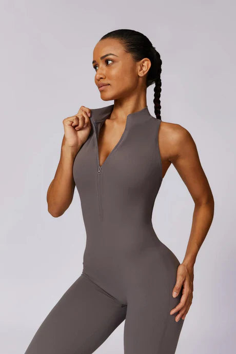 Mahina – High-neck zip – Essential activewear suit-Apparel & Accessories > Clothing > One-Pieces & Rompers > Yoga Jumpsuits-Cíelo Fióra Atelier