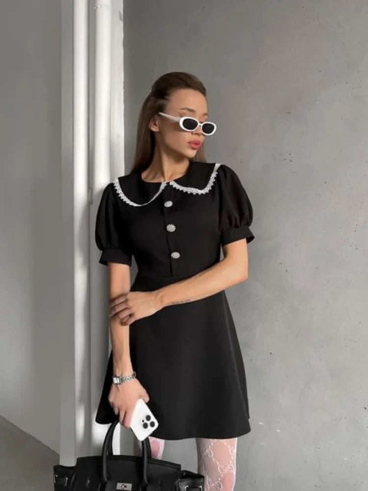 Meliora – Classic collar – Tailored dress-Apparel & Accessories > Clothing > Dresses > Work Dresses-Cíelo Fióra Atelier