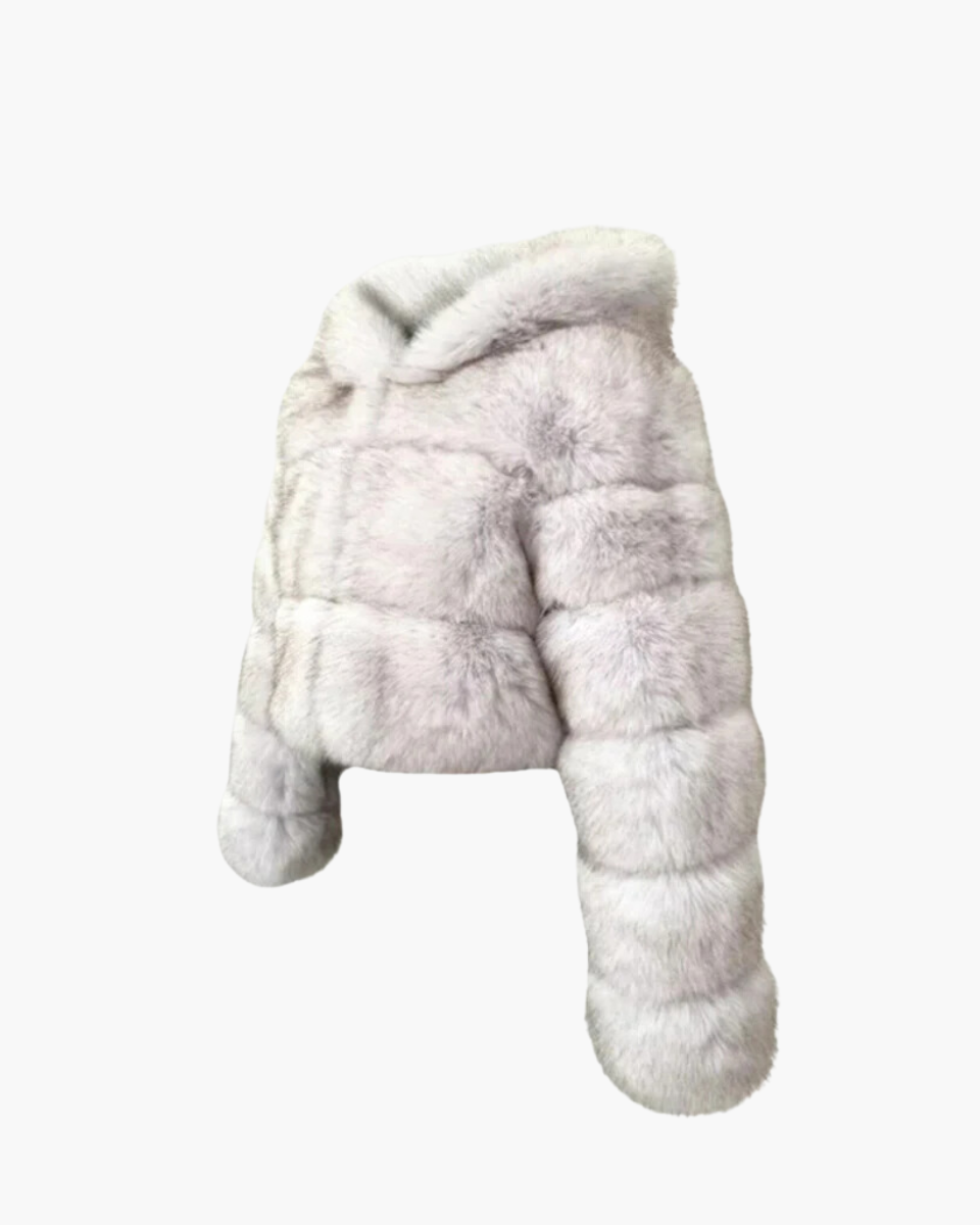 Modena – Hooded design – Faux fur waterproof coat-Apparel & Accessories > Clothing > Outerwear > Coats & Jackets > Faux Fur Coats-Cíelo Fióra Atelier