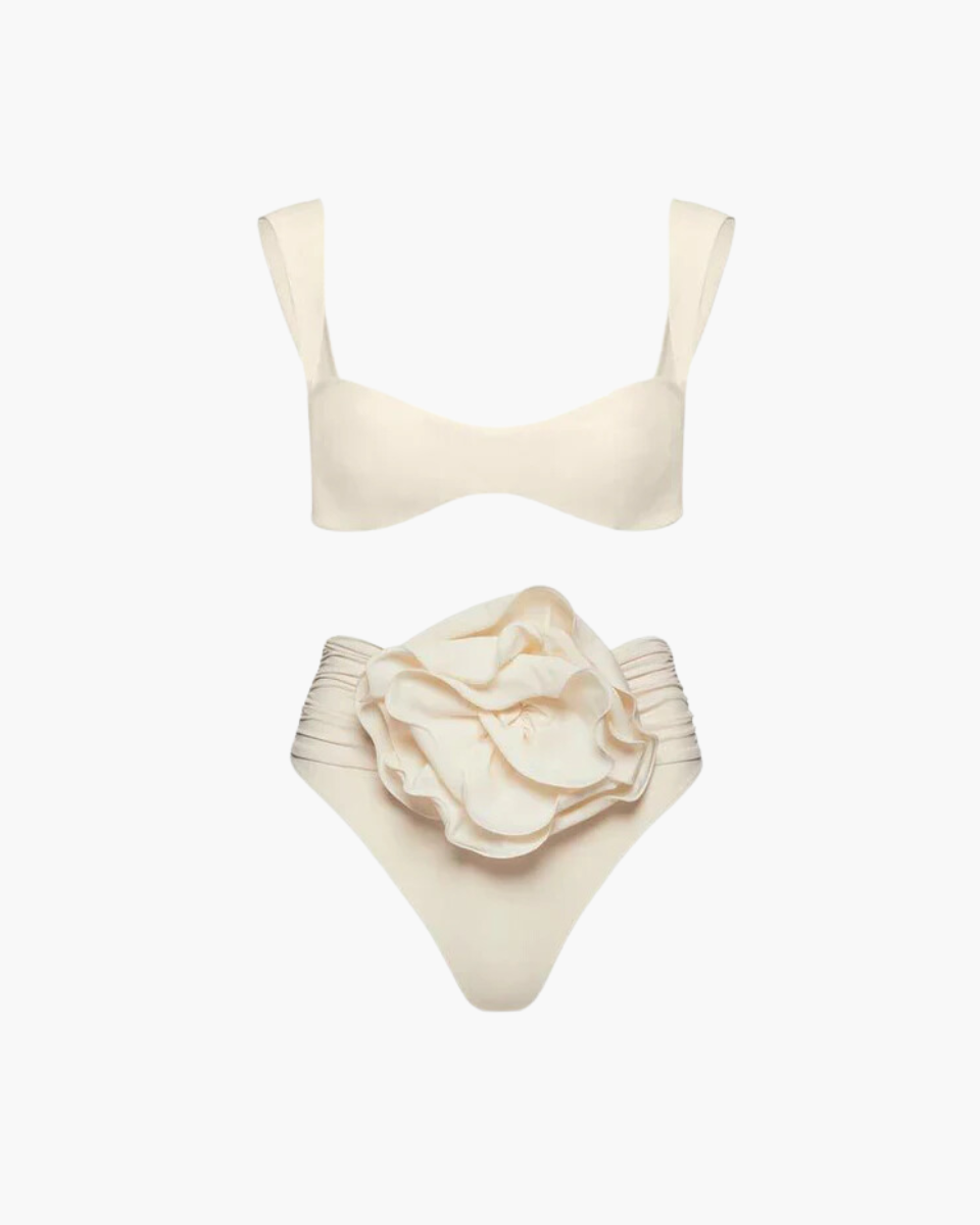 Naiad – Minimalist design – Embellished ruched bikini set-Apparel & Accessories > Clothing > Swimwear > Bikini Sets-Cíelo Fióra Atelier