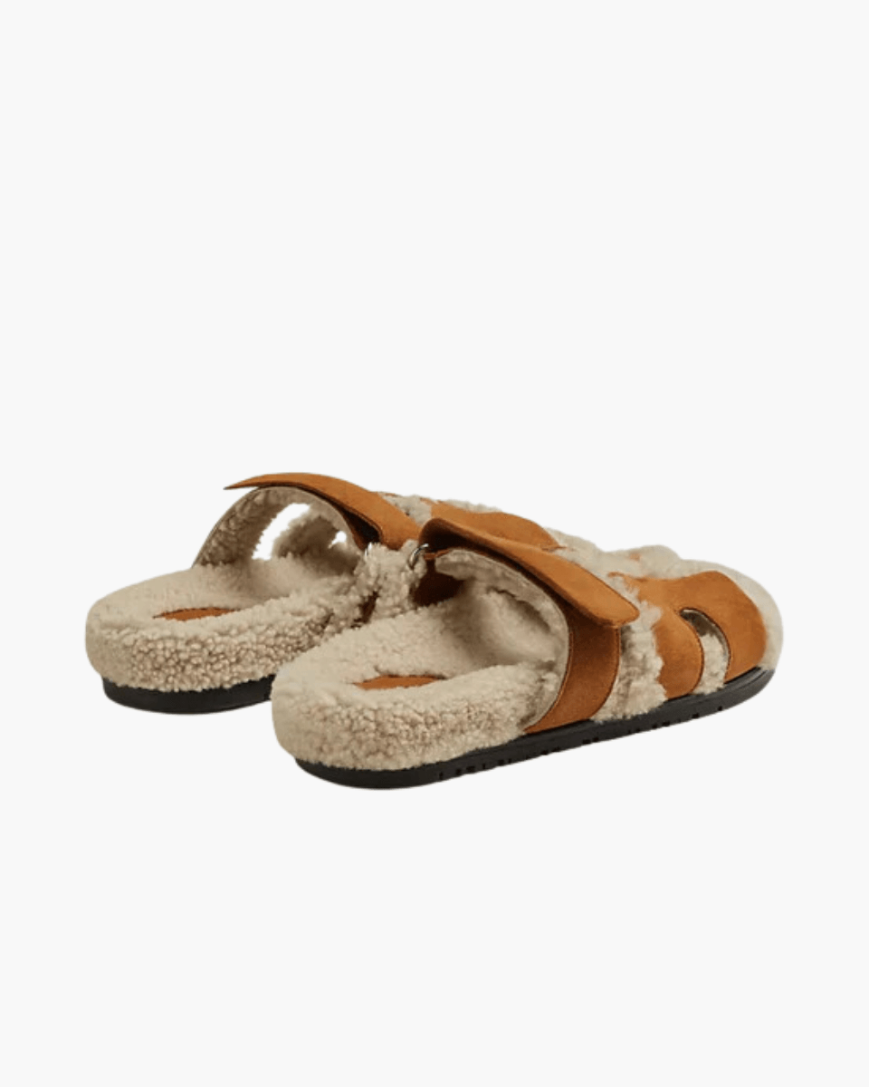 Neve – Faux shearling lining – Warm slippers-Apparel & Accessories > Shoes > Slippers > Slippers-Cíelo Fióra Atelier