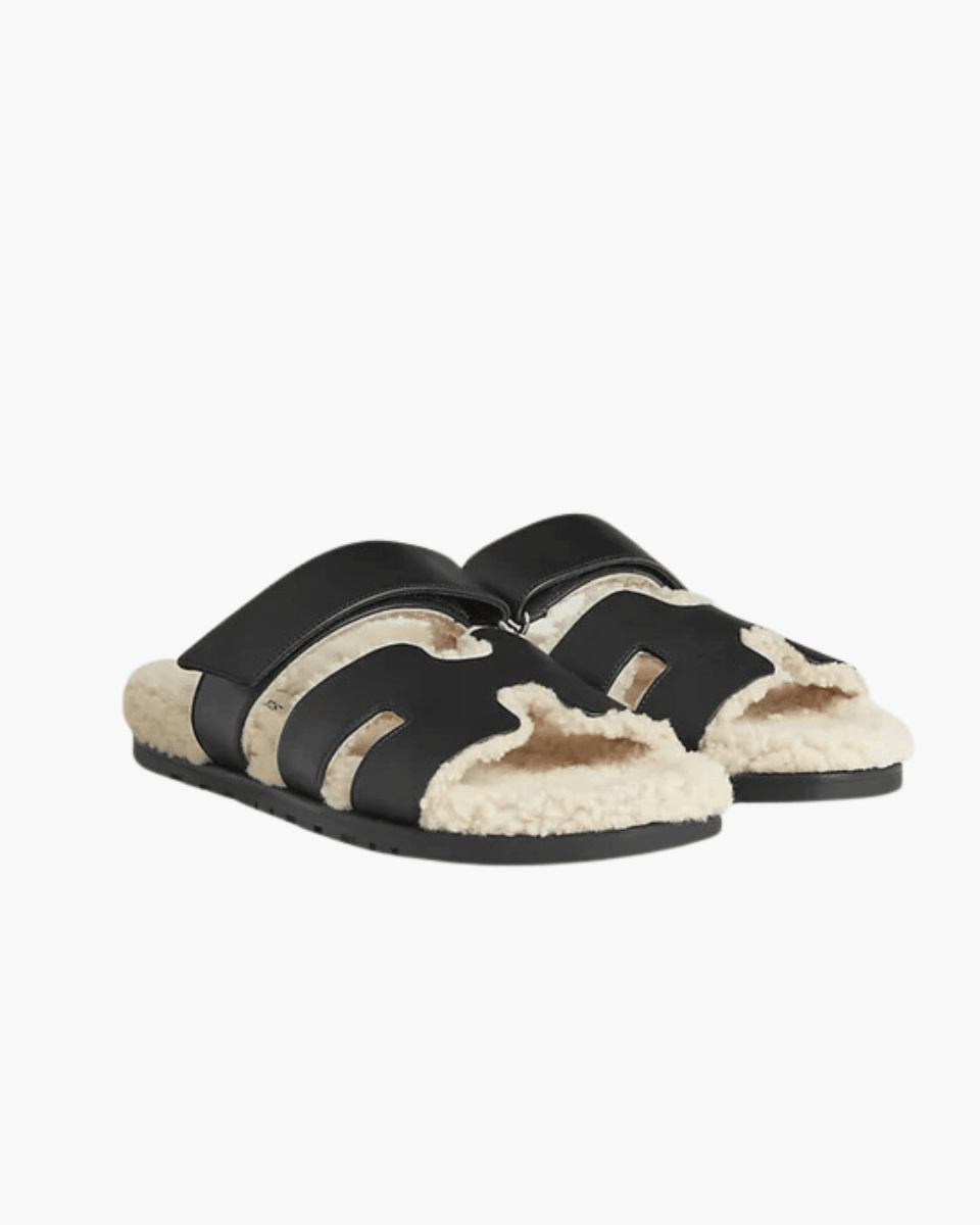 Neve – Faux shearling lining – Warm slippers-Apparel & Accessories > Shoes > Slippers > Slippers-Cíelo Fióra Atelier