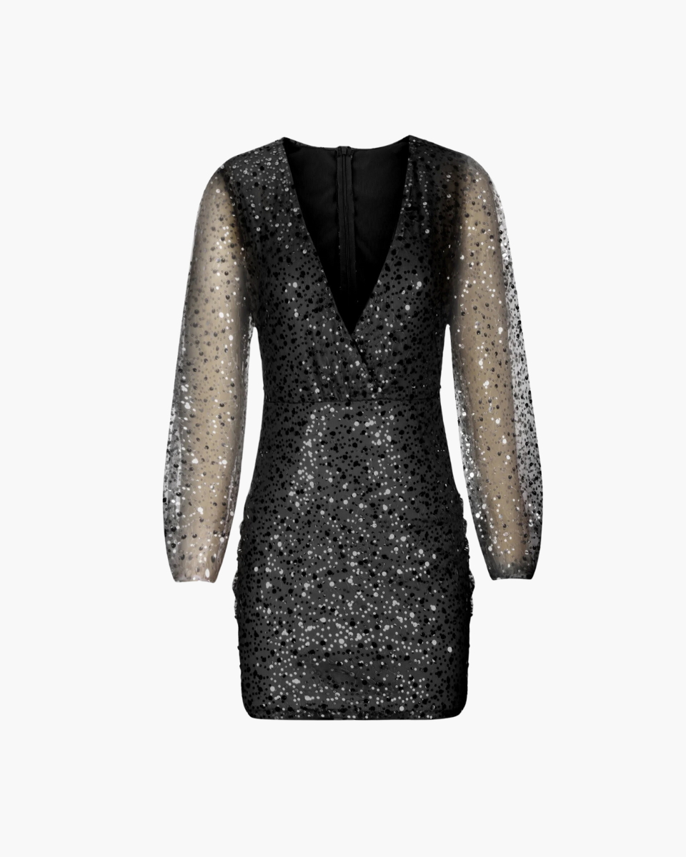 Nocturne – Zipper-up back – Sequin dress-Apparel & Accessories > Clothing > Dresses > Evening Dresses-Cíelo Fióra Atelier