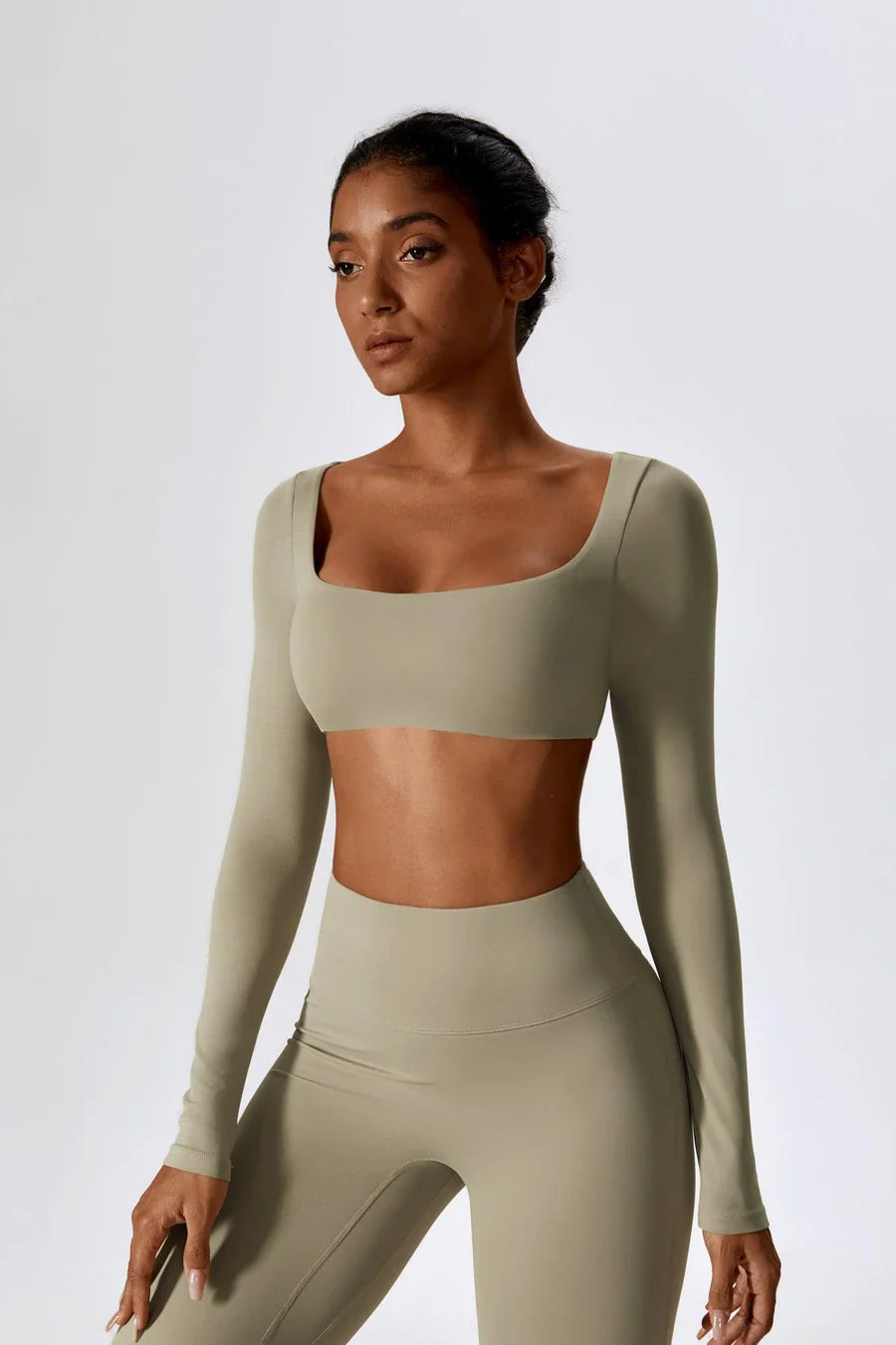 Oceane – U-neckline – Seamless crop top-Apparel & Accessories > Clothing > Shirts & Tops > Training Crop Tops-Cíelo Fióra Atelier