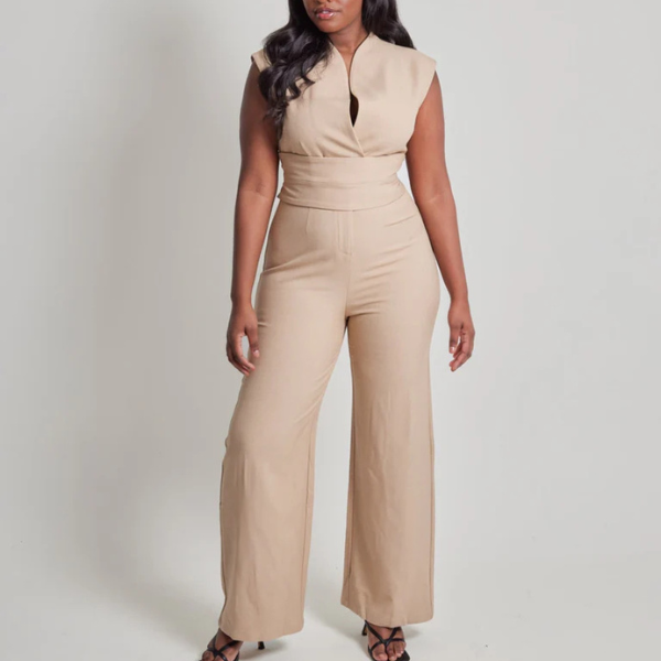 Odette – Tailored silhouette – Sleeveless jumpsuit-Apparel & Accessories > Clothing > One-Piece Suits > Versatile Jumpsuits-Cíelo Fióra Atelier