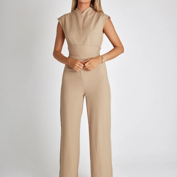 Odette – Tailored silhouette – Sleeveless jumpsuit-Apparel & Accessories > Clothing > One-Piece Suits > Versatile Jumpsuits-Cíelo Fióra Atelier