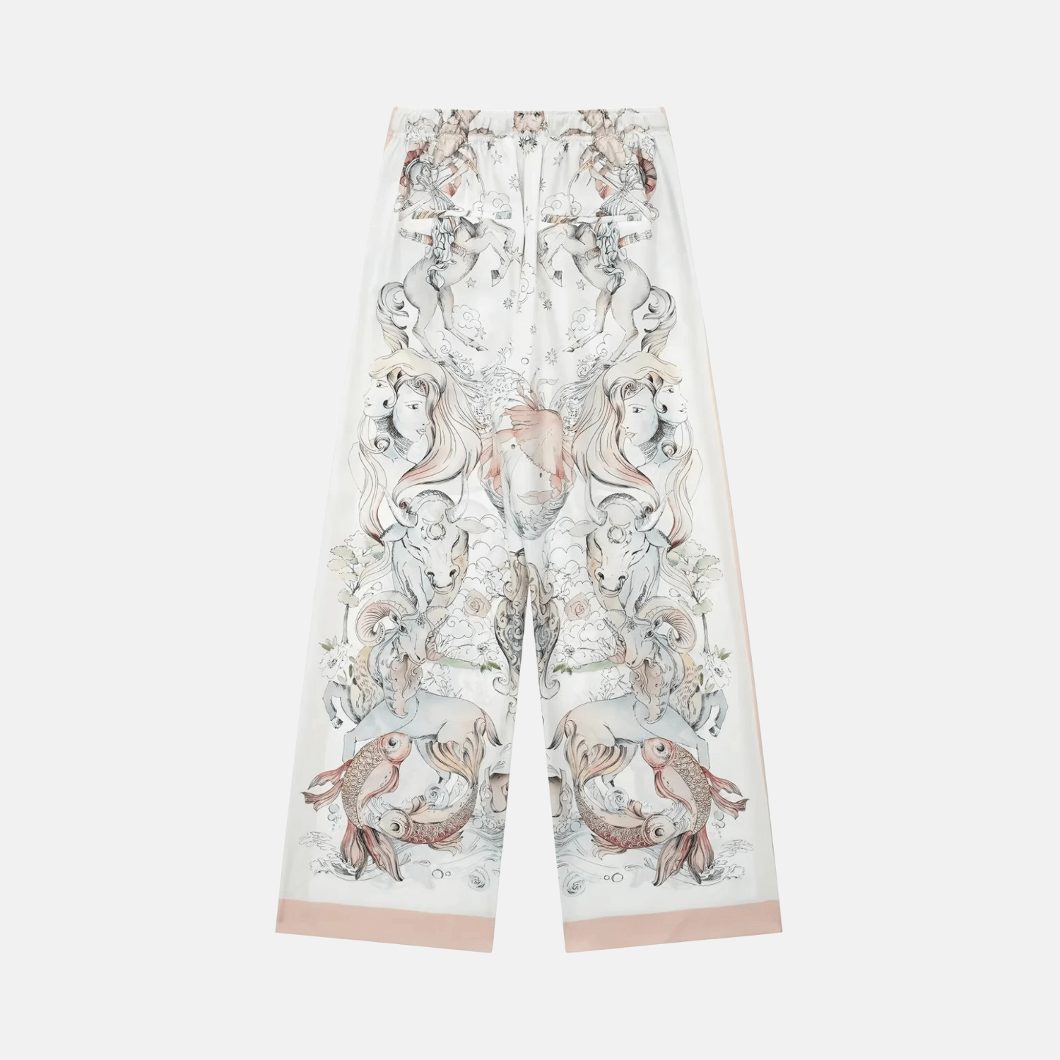 Orlena – Zodiac-inspired design – Celestial trousers-Apparel & Accessories > Clothing > Pants > Printed Pants-Cíelo Fióra Atelier