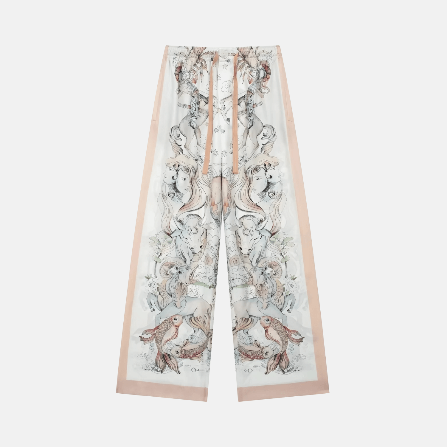 Orlena – Zodiac-inspired design – Celestial trousers-Apparel & Accessories > Clothing > Pants > Printed Pants-Cíelo Fióra Atelier