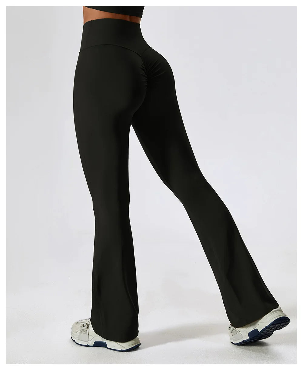 Paola – Flared leg – Flowy activewear leggings-Apparel & Accessories > Clothing > Activewear > Pants > Flared Leggings-Cíelo Fióra Atelier