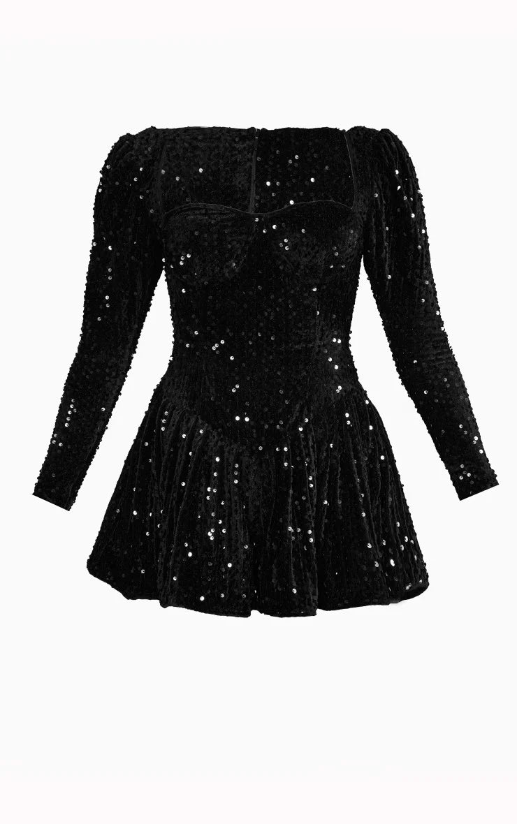 Pauline – Sweetheart neckline – Sequin dress-Apparel & Accessories > Clothing > Dresses > Party Dresses-Cíelo Fióra Atelier