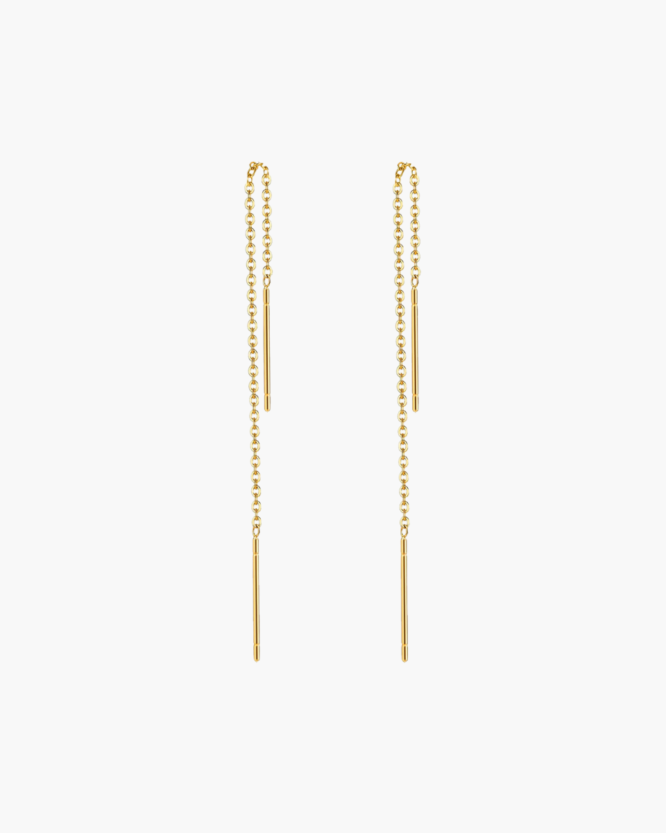 Persis – Modern design – Thread-through hoops-Apparel & Accessories > Jewelry > Earrings > Threader Earrings-Cíelo Fióra Atelier