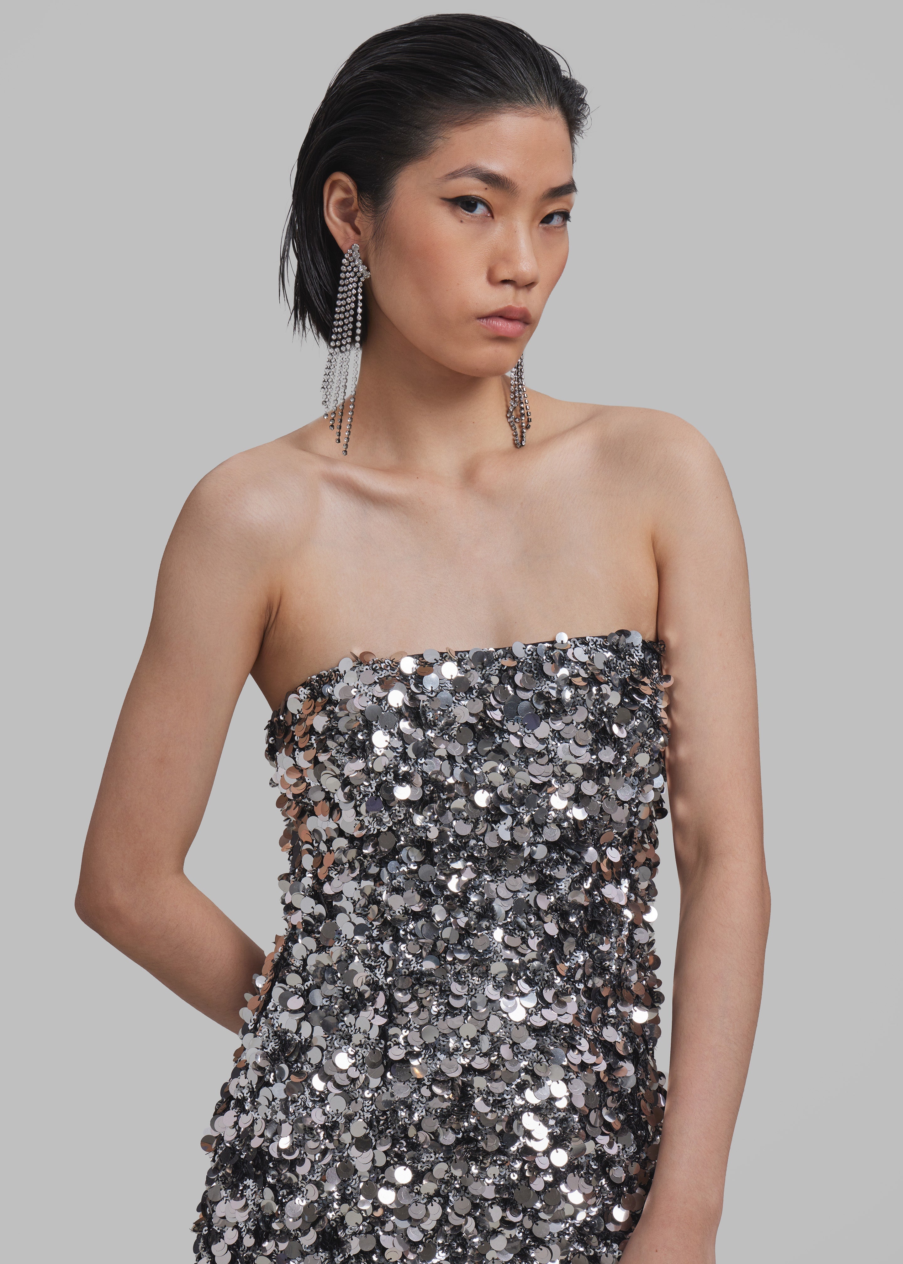 Pristina – Radiant sparkle – Strapless mini dress-Apparel & Accessories > Clothing > Dresses > Mini Dresses-Cíelo Fióra Atelier