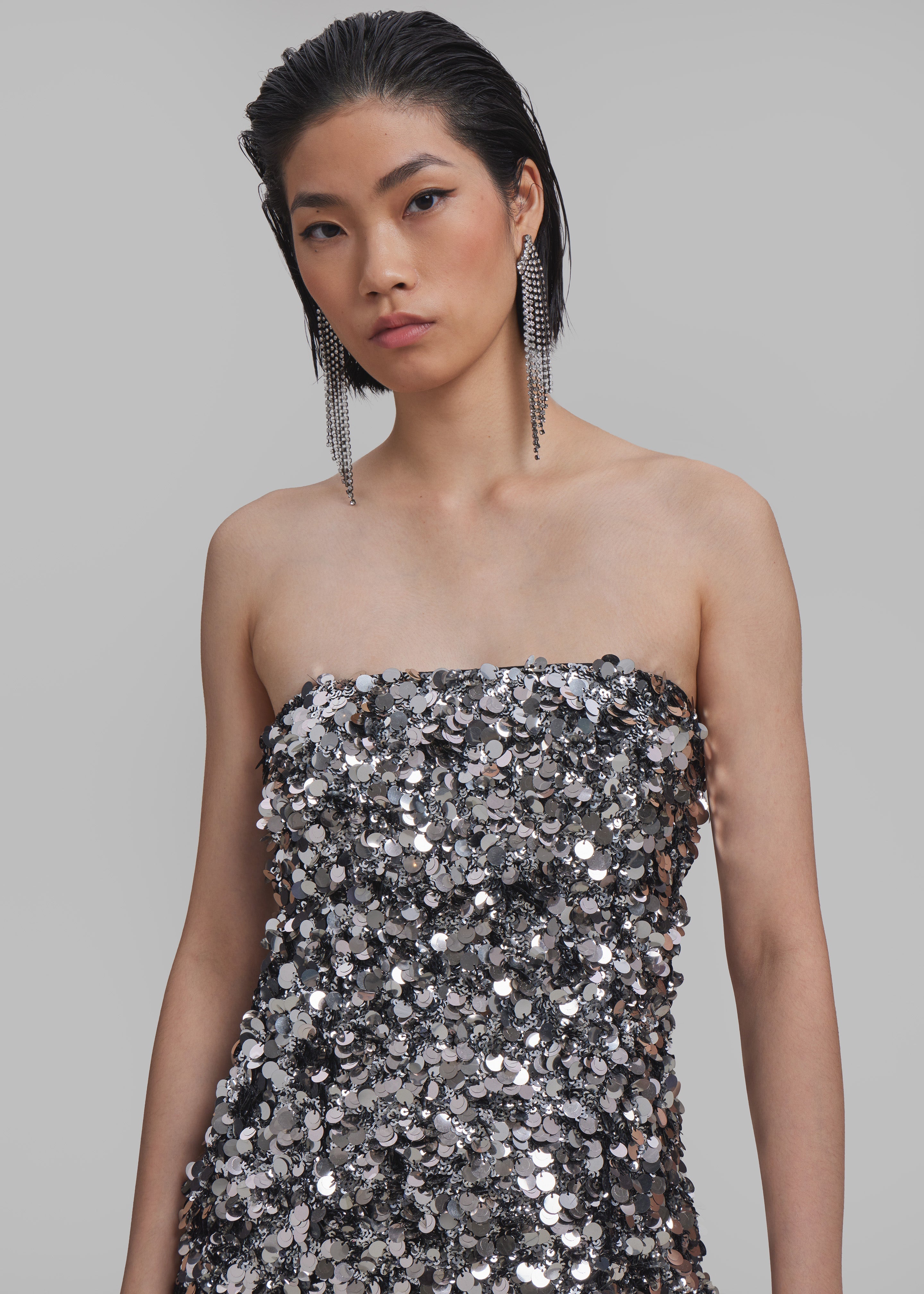 Pristina – Radiant sparkle – Strapless mini dress-Apparel & Accessories > Clothing > Dresses > Mini Dresses-Cíelo Fióra Atelier