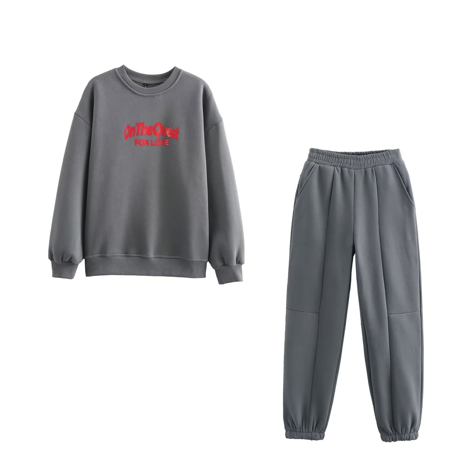 Riven – Crew neck sweatshirt & jogger-style pants – Lounge set-Apparel & Accessories > Clothing > Activewear > Loungewear Sets-Cíelo Fióra Atelier