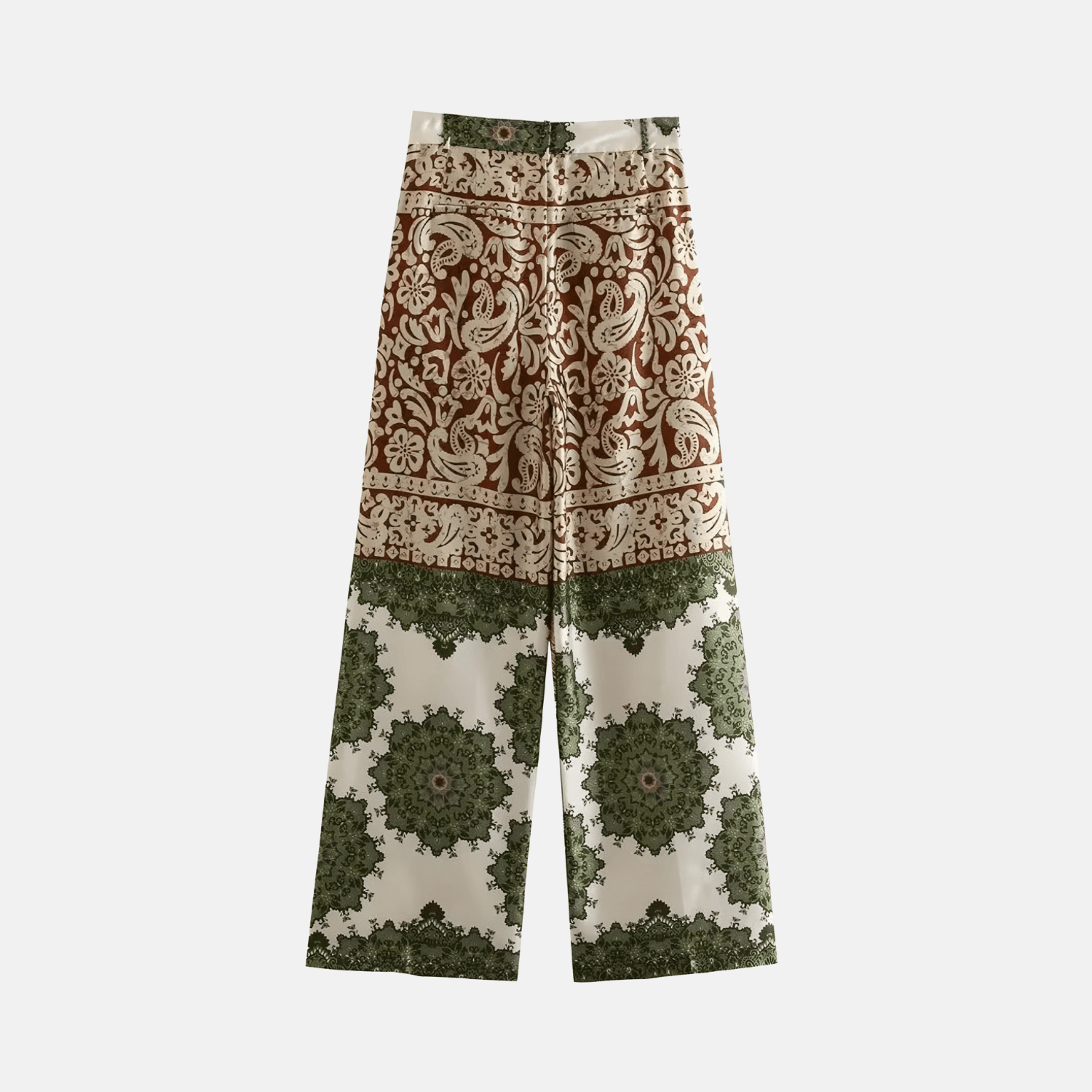 Rivona – Artistic print – Boho patchwork pants-Apparel & Accessories > Clothing > Pants > Wide-Leg Pants-Cíelo Fióra Atelier