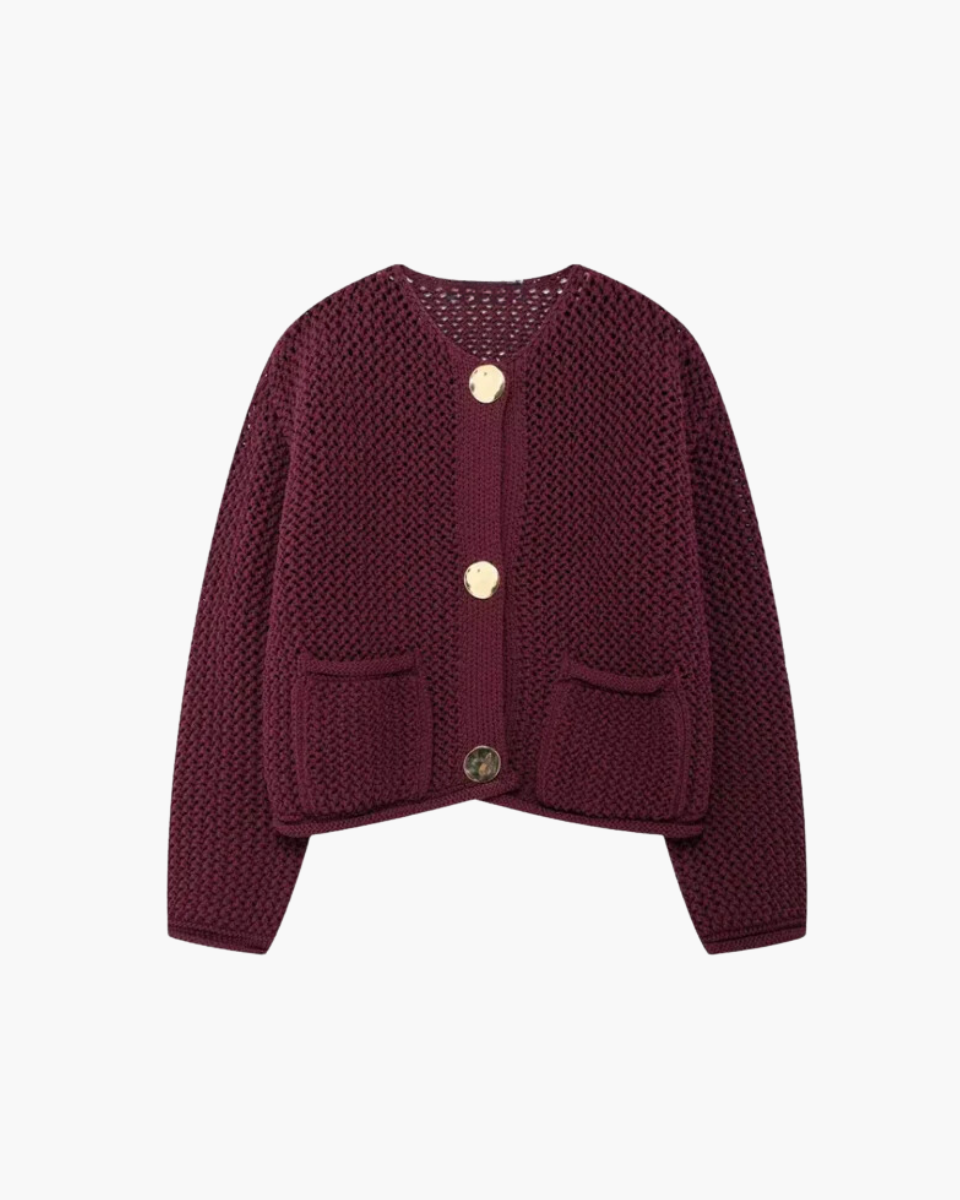 Rosamée – Soft cotton blend – Knitted cardigan-Apparel & Accessories > Clothing > Outerwear > Sweaters & Cardigans > Cardigans-Cíelo Fióra Atelier