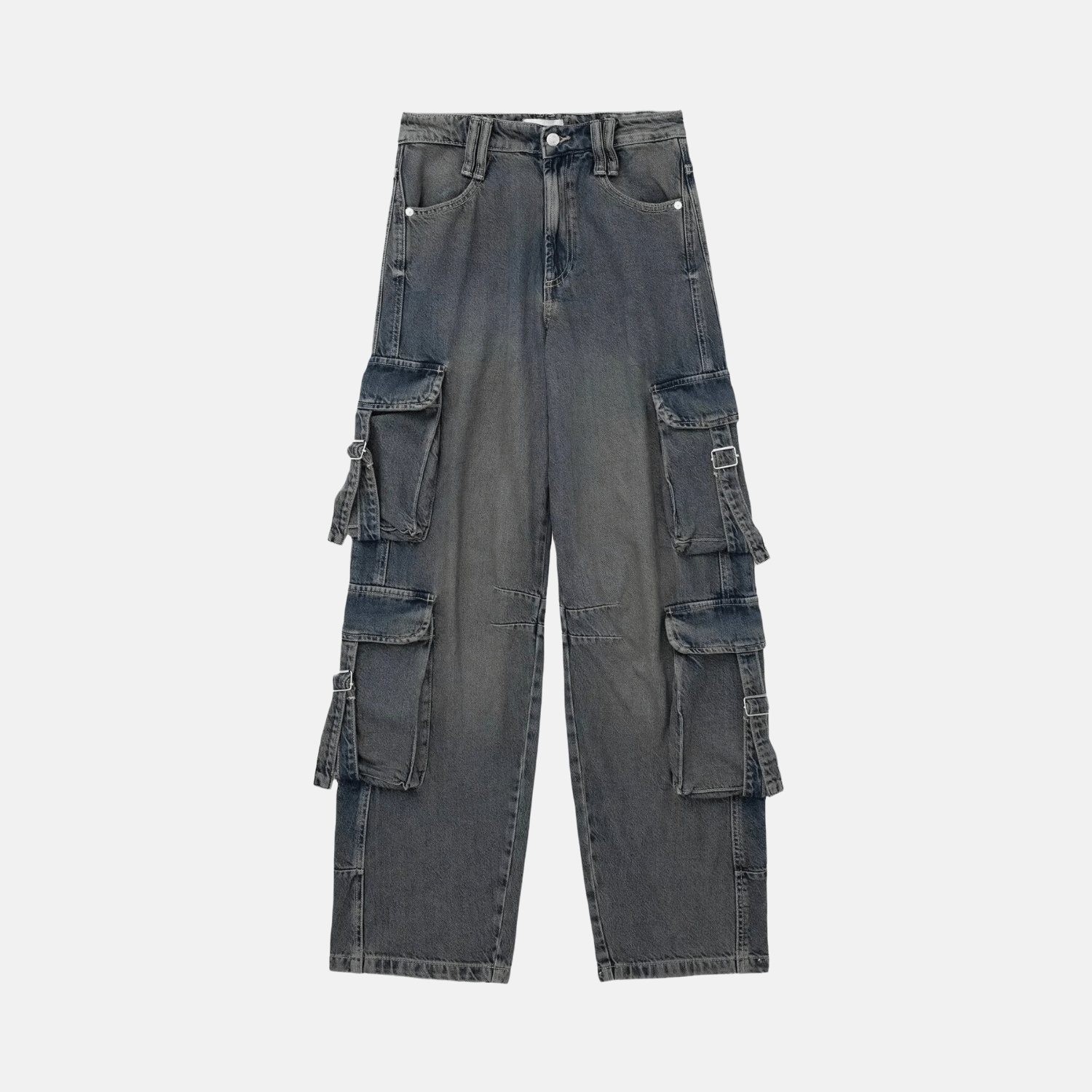 Rynelle – Distressed wash – Performance cargo pants-Apparel & Accessories > Clothing > Pants > Cargo Pants-Cíelo Fióra Atelier