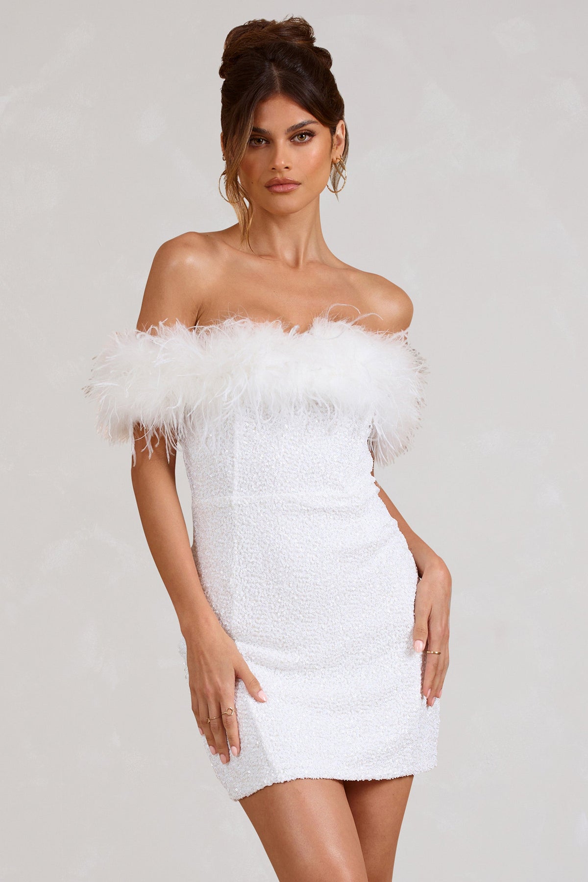 Salomé – Feather-trimmed bodice – Riviera bodycon dress-Apparel & Accessories > Clothing > Dresses > Party Dresses-Cíelo Fióra Atelier