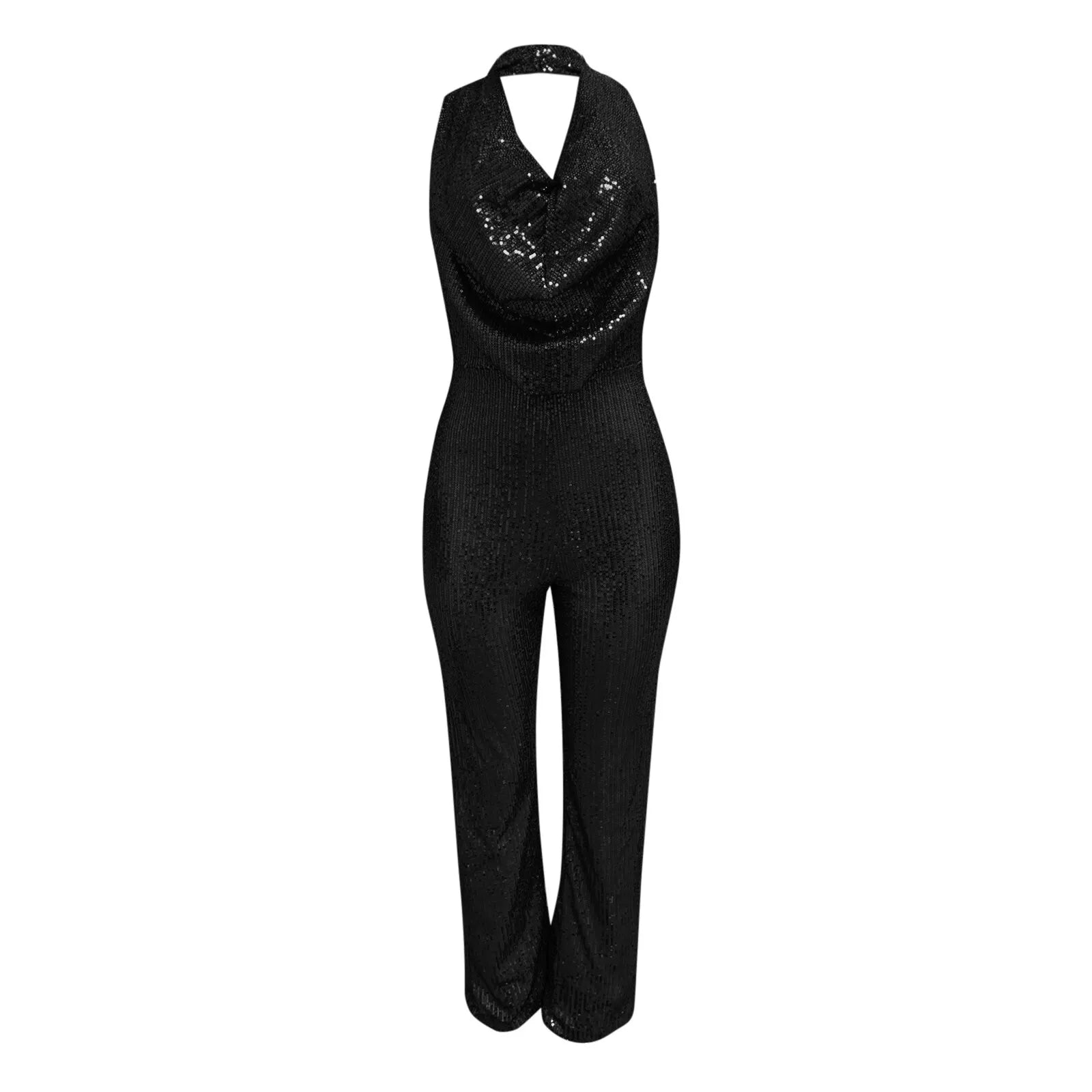 Saphiréa – Sequin design – Halter jumpsuit-Apparel & Accessories > Clothing > One-Pieces > Jumpsuits > Sequined Jumpsuits-Cíelo Fióra Atelier