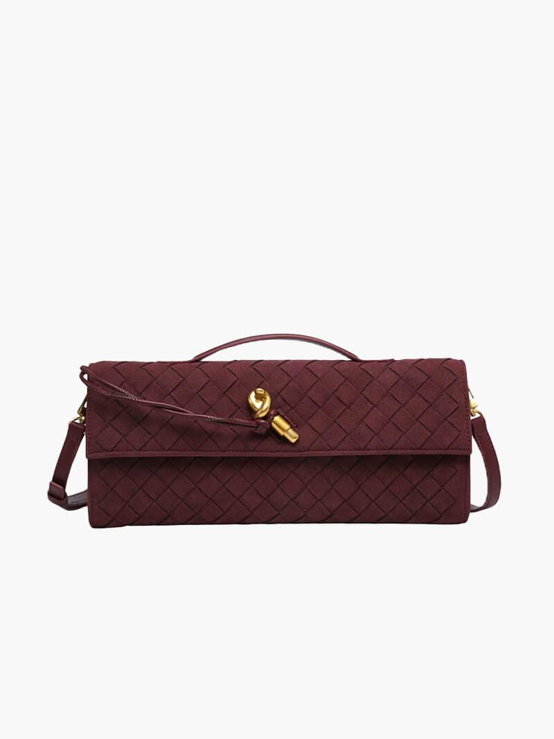 Serena – Braided design with gold bow – Clutch-Apparel & Accessories > Handbags, Wallets & Cases > Clutches > Day Clutches-Cíelo Fióra Atelier