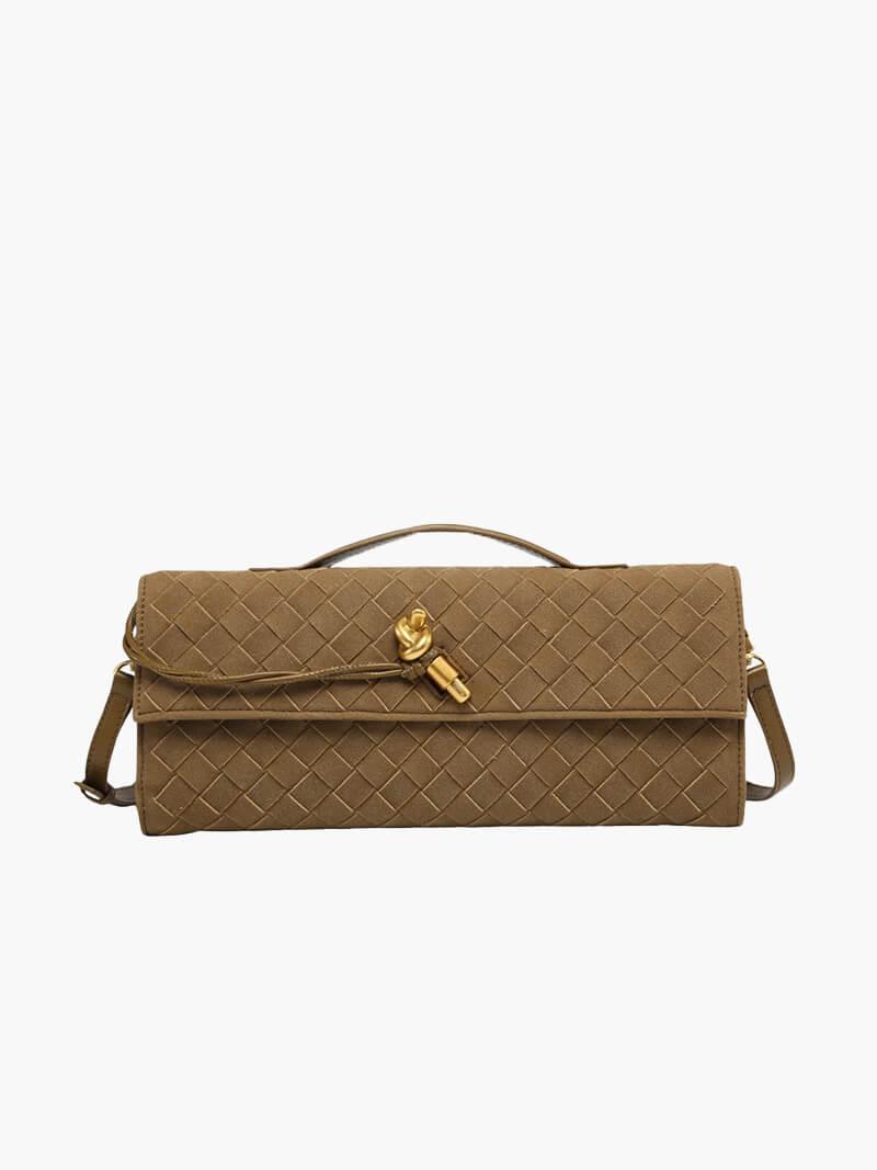 Serena – Braided design with gold bow – Clutch-Apparel & Accessories > Handbags, Wallets & Cases > Clutches > Day Clutches-Cíelo Fióra Atelier