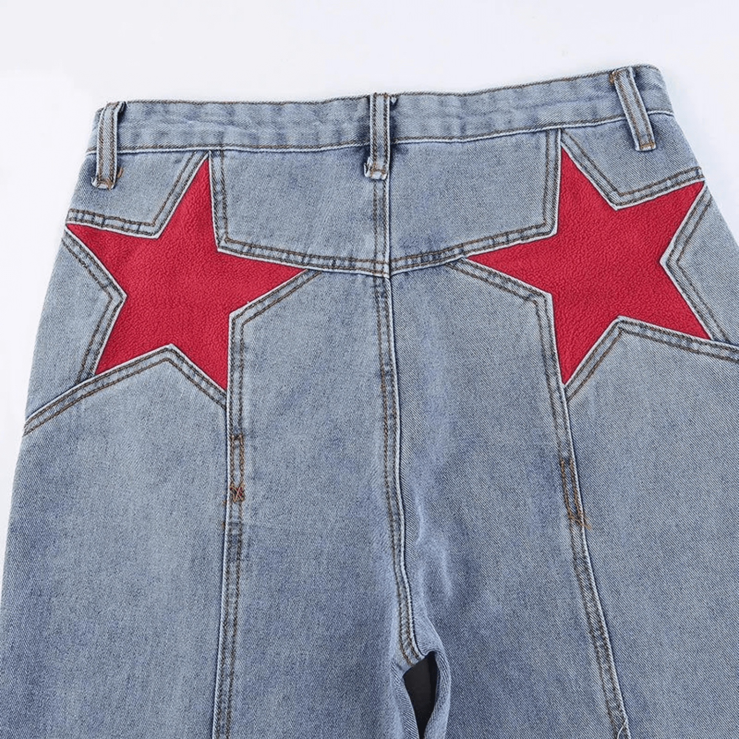 Sivara – Playful design – Red star jeans-Apparel & Accessories > Clothing > Pants > Jeans-Cíelo Fióra Atelier