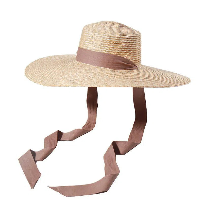 Soleia – Wide-brim straw – Summer straw hat-Apparel & Accessories > Clothing Accessories > Hats > Sun Hats-Cíelo Fióra Atelier