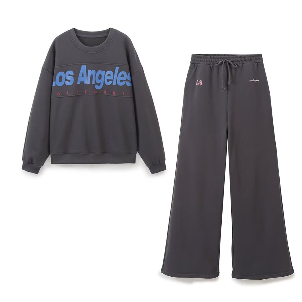 Soleil – Crew neck sweatshirt & jogger-style pants – Los Angeles lounge set-Apparel & Accessories > Clothing > Activewear > Loungewear Sets-Cíelo Fióra Atelier