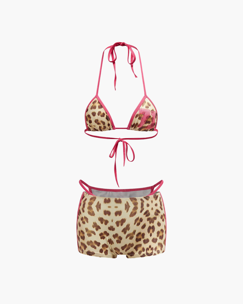 Soluna – Leopard print – Triangle bikini set-Apparel & Accessories > Clothing > Swimwear > Bikini Sets-Cíelo Fióra Atelier