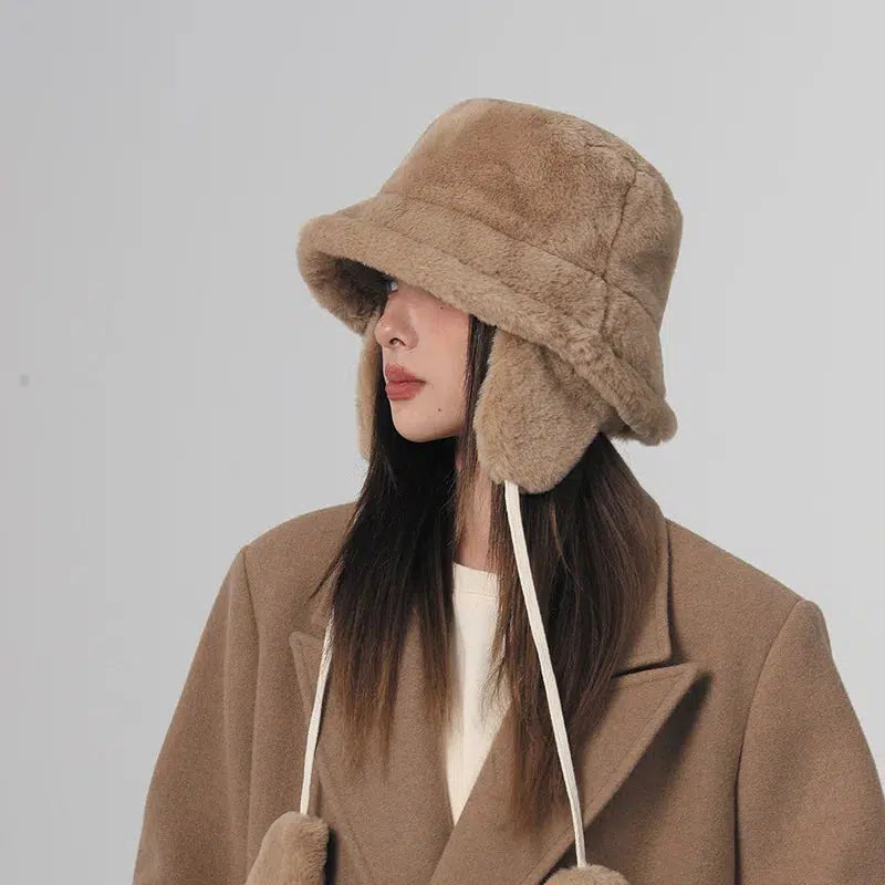 Soraya – Earflap plush – Bucket hat-Apparel & Accessories > Clothing Accessories > Hats > Bucket Hats-Cíelo Fióra Atelier