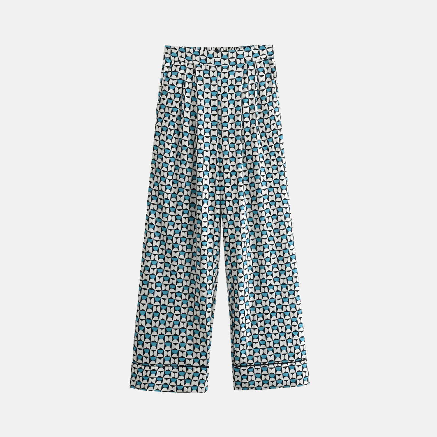 Soreya – Geometric print – Wide-leg pants-Apparel & Accessories > Clothing > Pants > Statement Pants-Cíelo Fióra Atelier