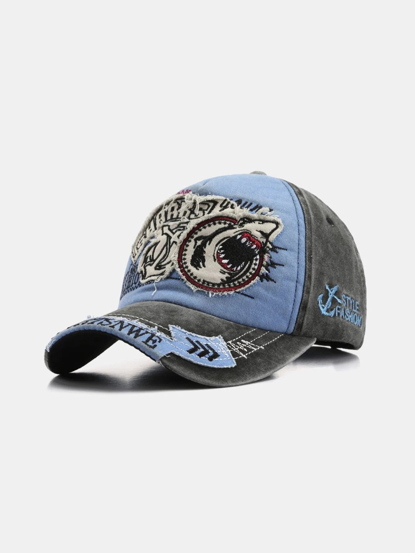 Sylisse – Denim-inspired – Shark baseball cap-Apparel & Accessories > Clothing Accessories > Hats > Baseball Caps-Cíelo Fióra Atelier