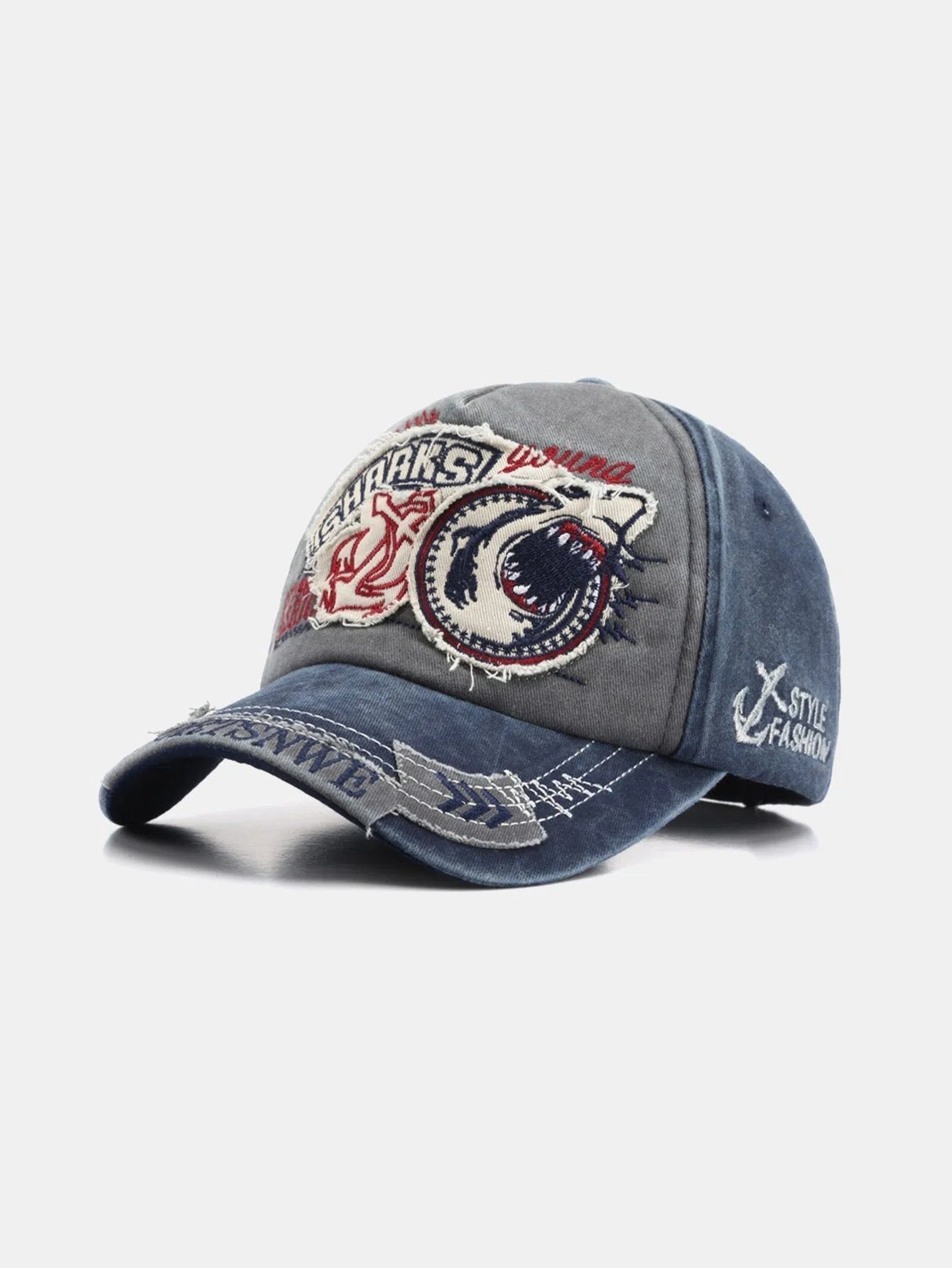 Sylisse – Denim-inspired – Shark baseball cap-Apparel & Accessories > Clothing Accessories > Hats > Baseball Caps-Cíelo Fióra Atelier