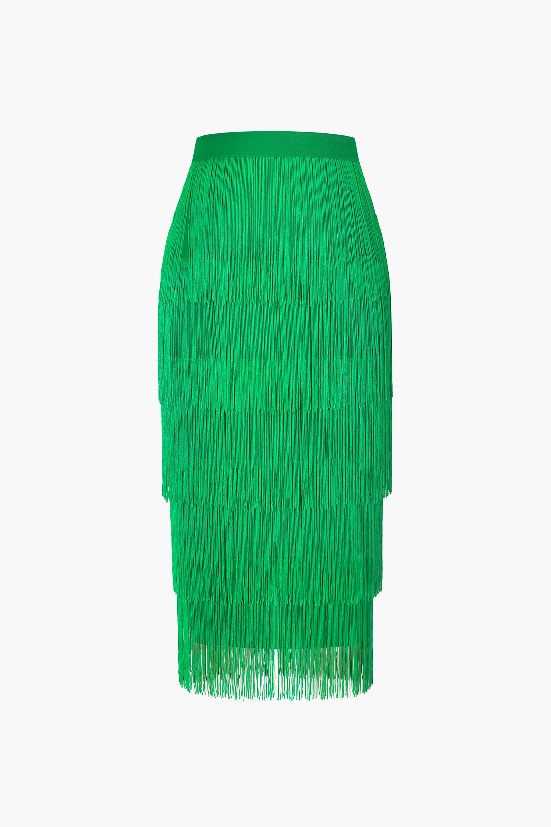 Tarsilla – Tiered fringe design – Bodycon skirt-Apparel & Accessories > Clothing > Skirts > Bodycon Skirts-Cíelo Fióra Atelier