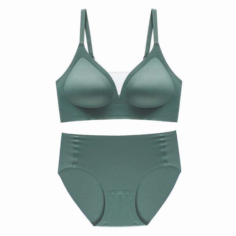 Teline – Seamless deep V – Bra and briefs set-Apparel & Accessories > Clothing > Underwear & Socks > Lingerie > Seamless Lingerie Sets-Cíelo Fióra Atelier