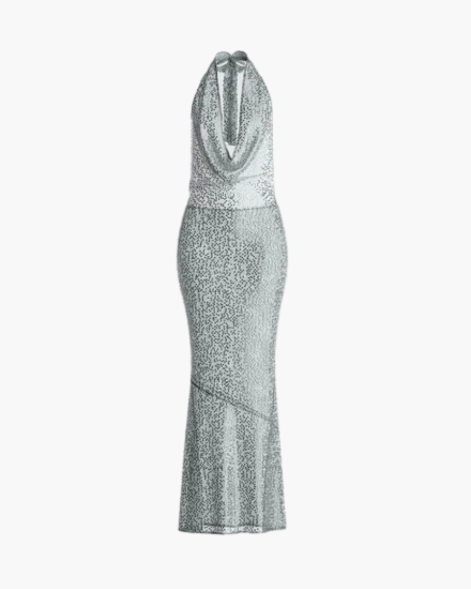 Teodora – Halter neckline – Sequin dress-Apparel & Accessories > Clothing > Dresses > Party Dresses-Cíelo Fióra Atelier