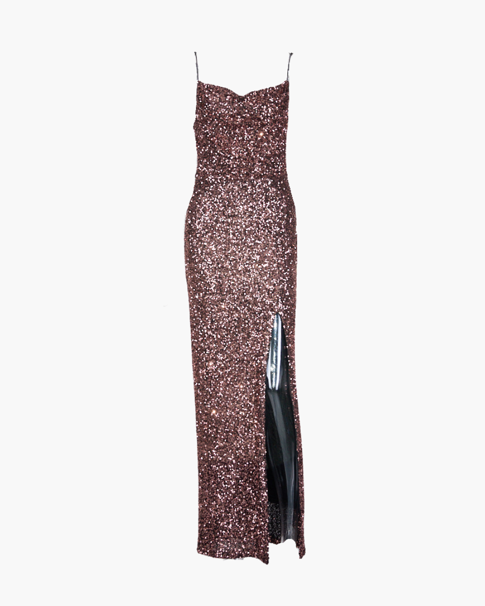 Theoline – Elegant slits – Radiant sequin dress-Apparel & Accessories > Clothing > Dresses > Evening Dresses-Cíelo Fióra Atelier