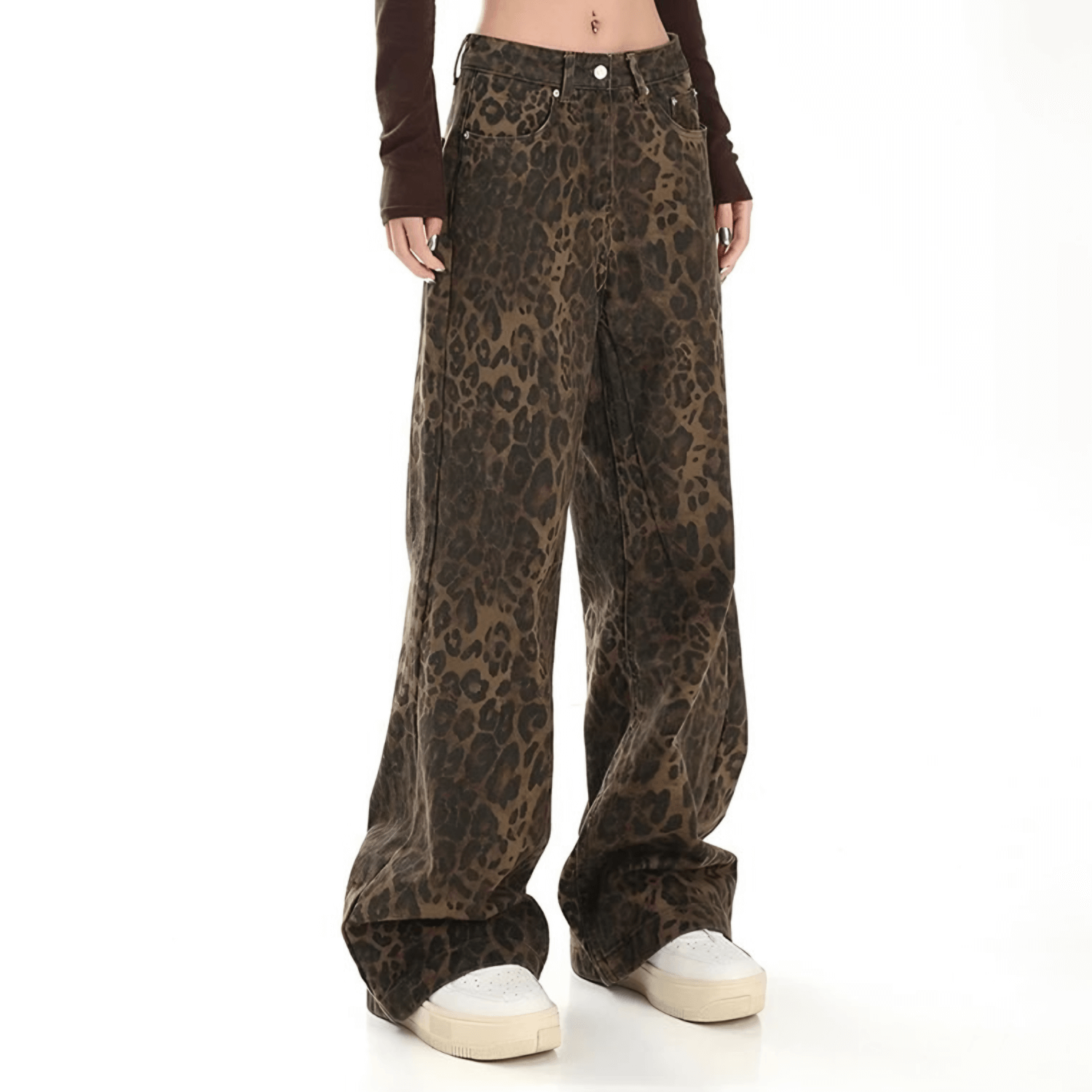 Torina – Bold animal print – Leopard jeans-Apparel & Accessories > Clothing > Pants > Statement Pants-Cíelo Fióra Atelier