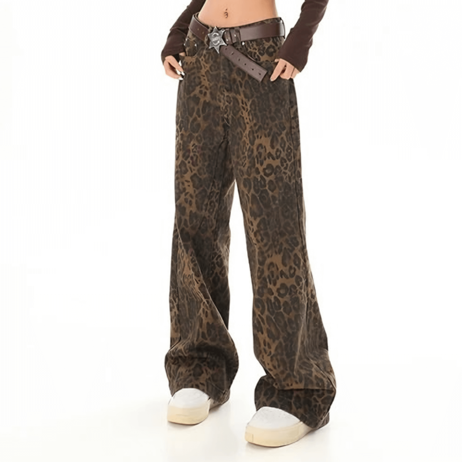 Torina – Bold animal print – Leopard jeans-Apparel & Accessories > Clothing > Pants > Statement Pants-Cíelo Fióra Atelier