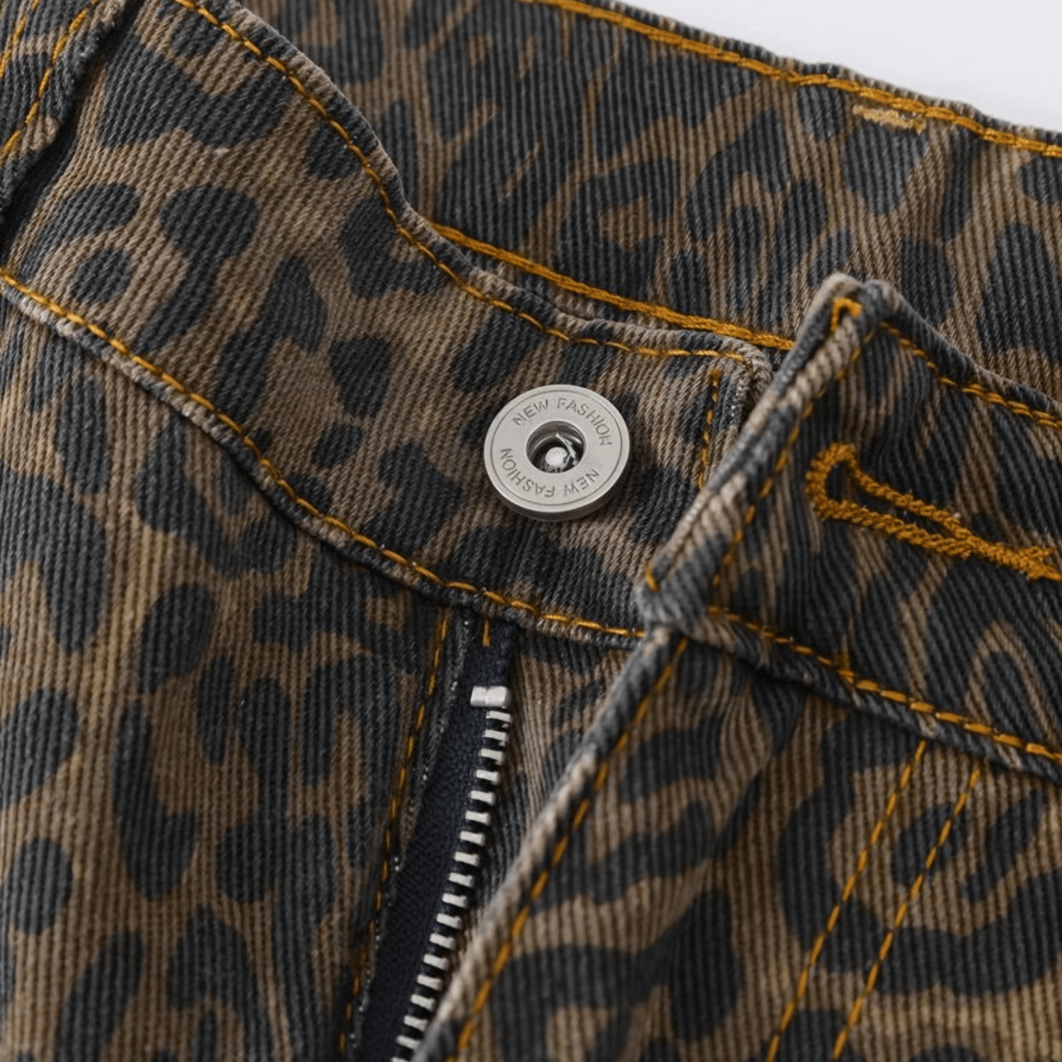 Torina – Bold animal print – Leopard jeans-Apparel & Accessories > Clothing > Pants > Statement Pants-Cíelo Fióra Atelier