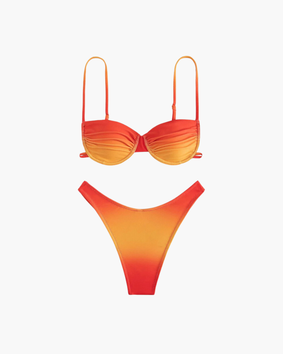 Vaila – Striking gradient hues – Gradient-printed bikini-Apparel & Accessories > Clothing > Swimwear > Bikini Sets-Cíelo Fióra Atelier