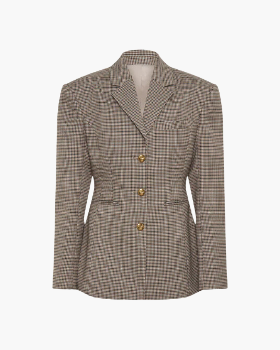 Valianne – Tailored fit – Checked blazer-Apparel & Accessories > Clothing > Outerwear > Blazers > Checkered Blazers-Cíelo Fióra Atelier