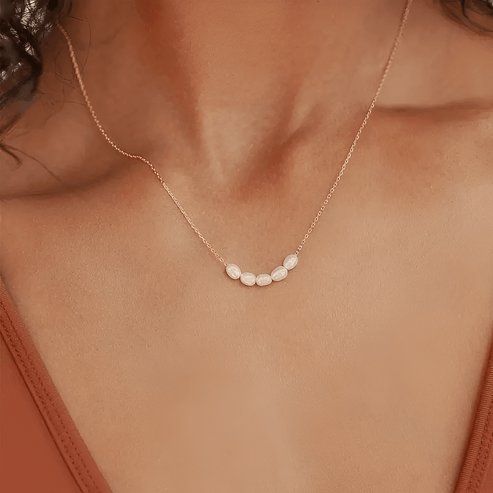 Velinia – Freshwater pearl detail – Necklace-Apparel & Accessories > Jewelry > Necklaces > Pearl Necklaces-Cíelo Fióra Atelier