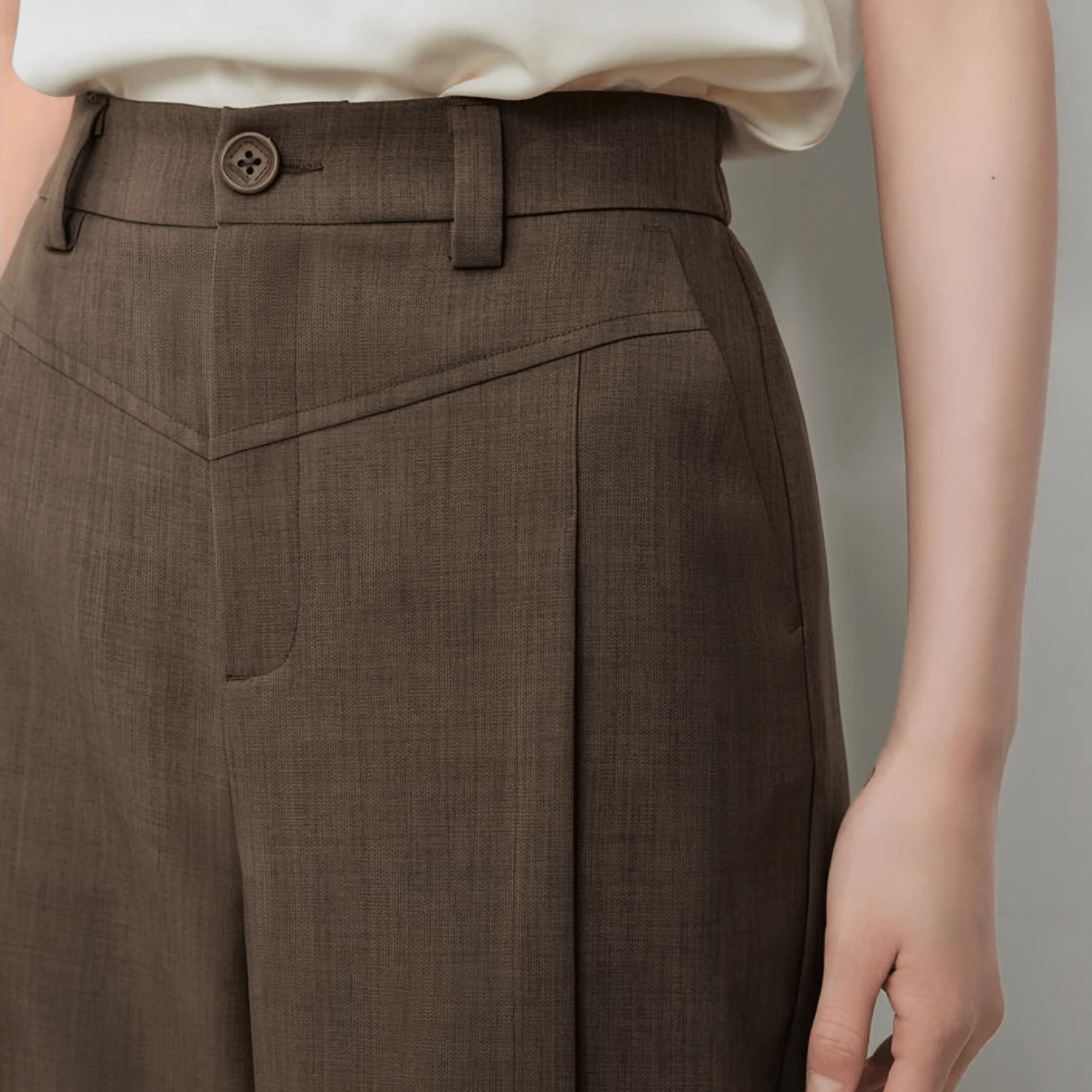 Vellure – Pleated front – Wide-leg pants-Apparel & Accessories > Clothing > Pants > Wide-Leg Pants-Cíelo Fióra Atelier