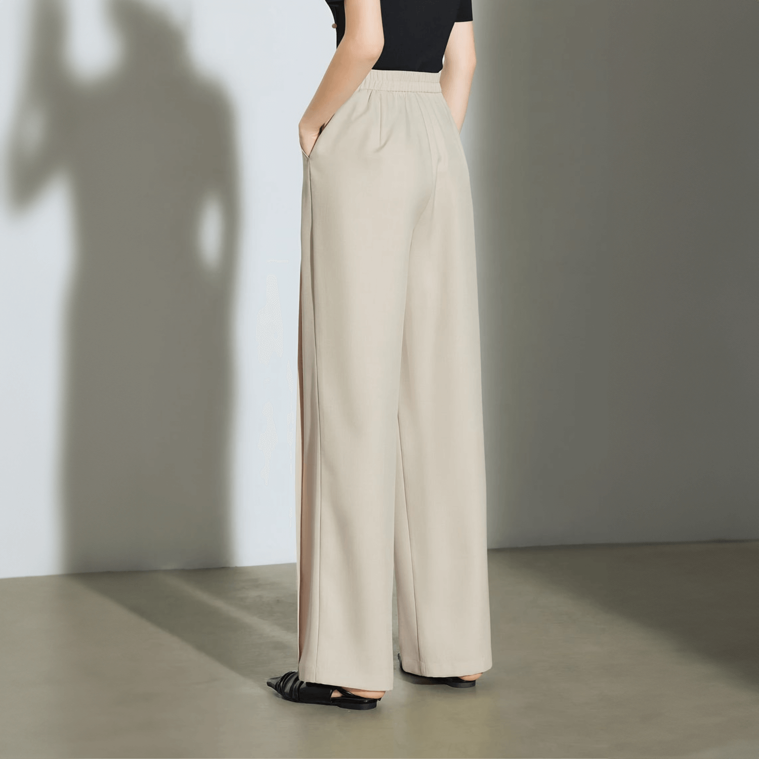 Vellure – Pleated front – Wide-leg pants-Apparel & Accessories > Clothing > Pants > Wide-Leg Pants-Cíelo Fióra Atelier