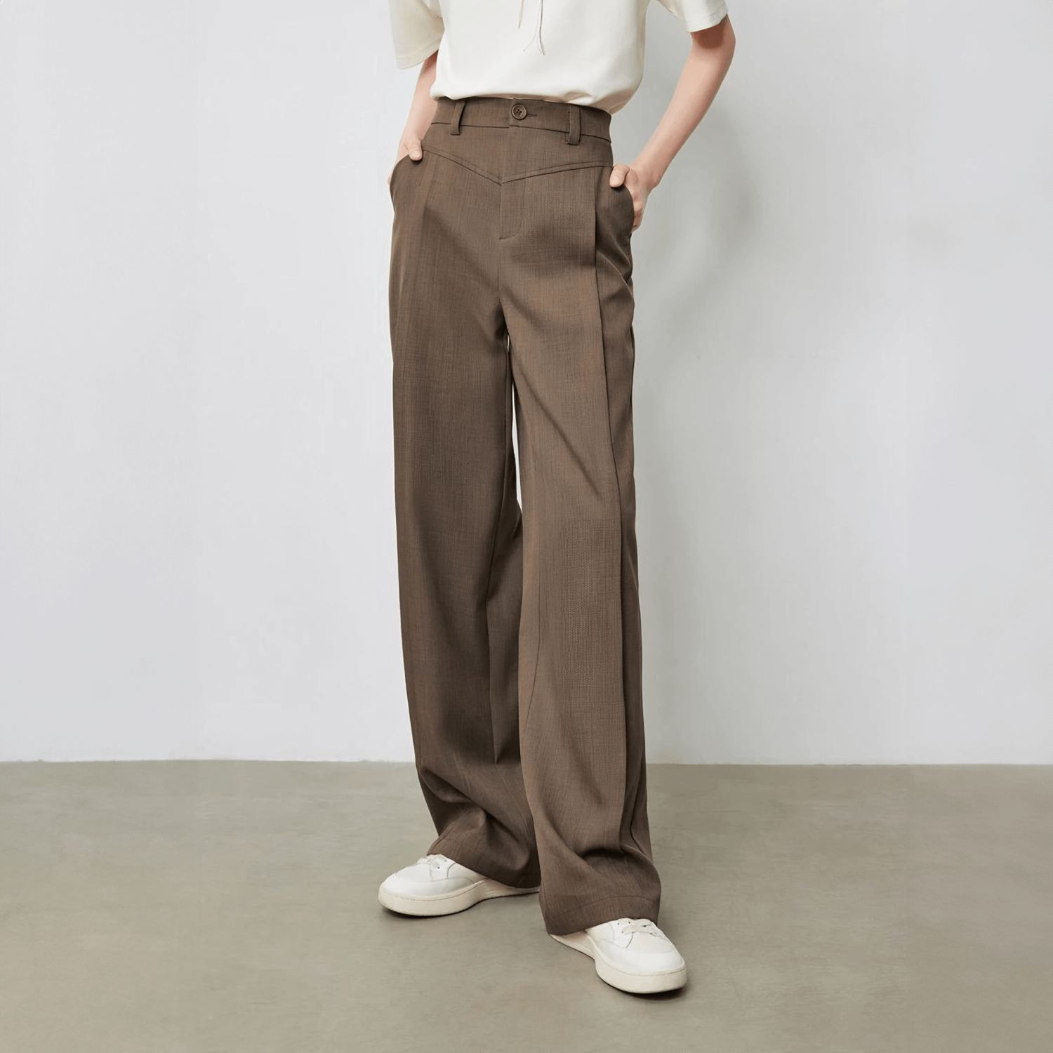 Vellure – Pleated front – Wide-leg pants-Apparel & Accessories > Clothing > Pants > Wide-Leg Pants-Cíelo Fióra Atelier