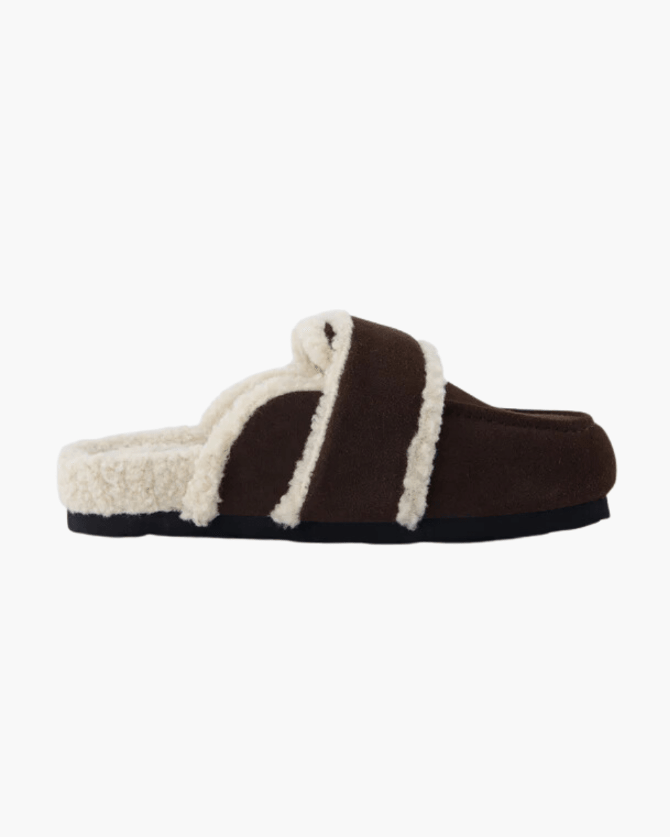 Vero – Faux sheepskin lining – Suede clogs-Apparel & Accessories > Shoes > Clogs & Mules > Casual Clogs-Cíelo Fióra Atelier