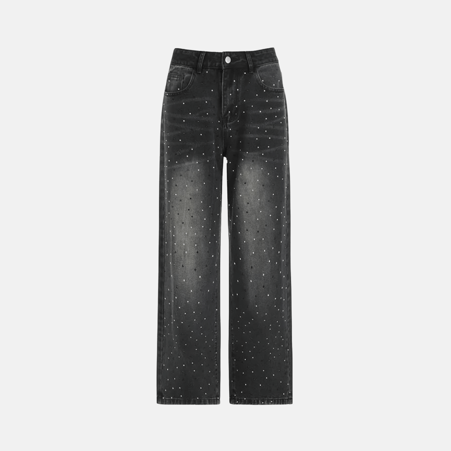 Veslyn – Distressed wash – Rhinestone jeans-Apparel & Accessories > Clothing > Pants > Embellished Pants-Cíelo Fióra Atelier